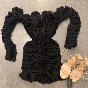 Ruffled black dress